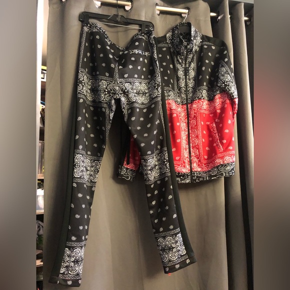 Forever 21 Rebel Minds bandana print tracksuit Sz Large Rebel red / black - Picture 12 of 16